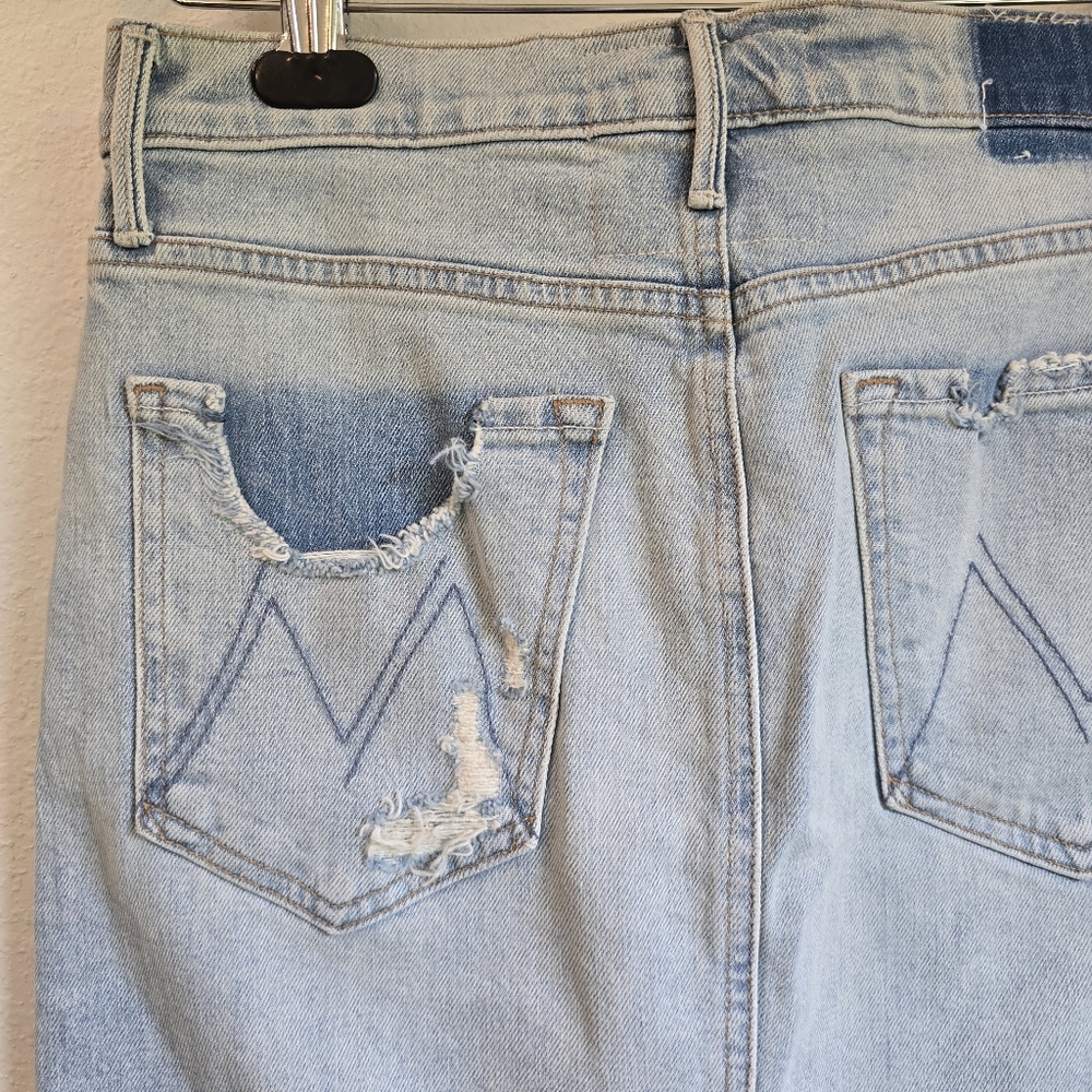 NWOT Mother Vagabond Midi Frayed Hem Skirt 27 - Picture 14 of 16